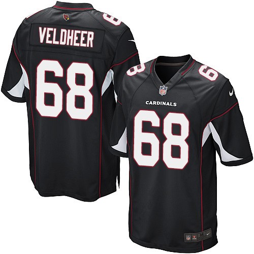 Men's Game Jared Veldheer Nike Jersey Black Alternate - #68 NFL Arizona Cardinals